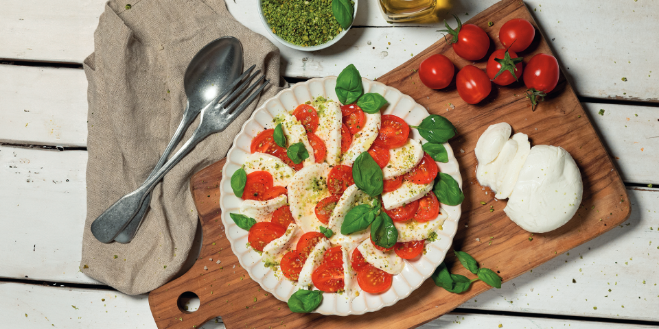 Galbani Caprese Tomaten Mozzarella Salat Pistazien Rezepte